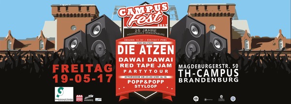 Party Flyer: Campusfest 19. Mai Disco Pogo Edition mit DIE ATZEN uvm. am 19.05.2017 in Brandenburg an der Havel